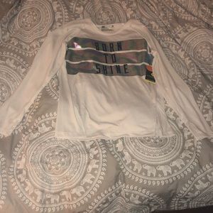 Long sleeve tee. For girls medium, sizes 10-12.